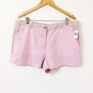 Gap Two Tone Block Pink Linen Blend Shorts.